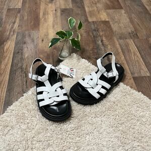 Zara White and Black Sandals